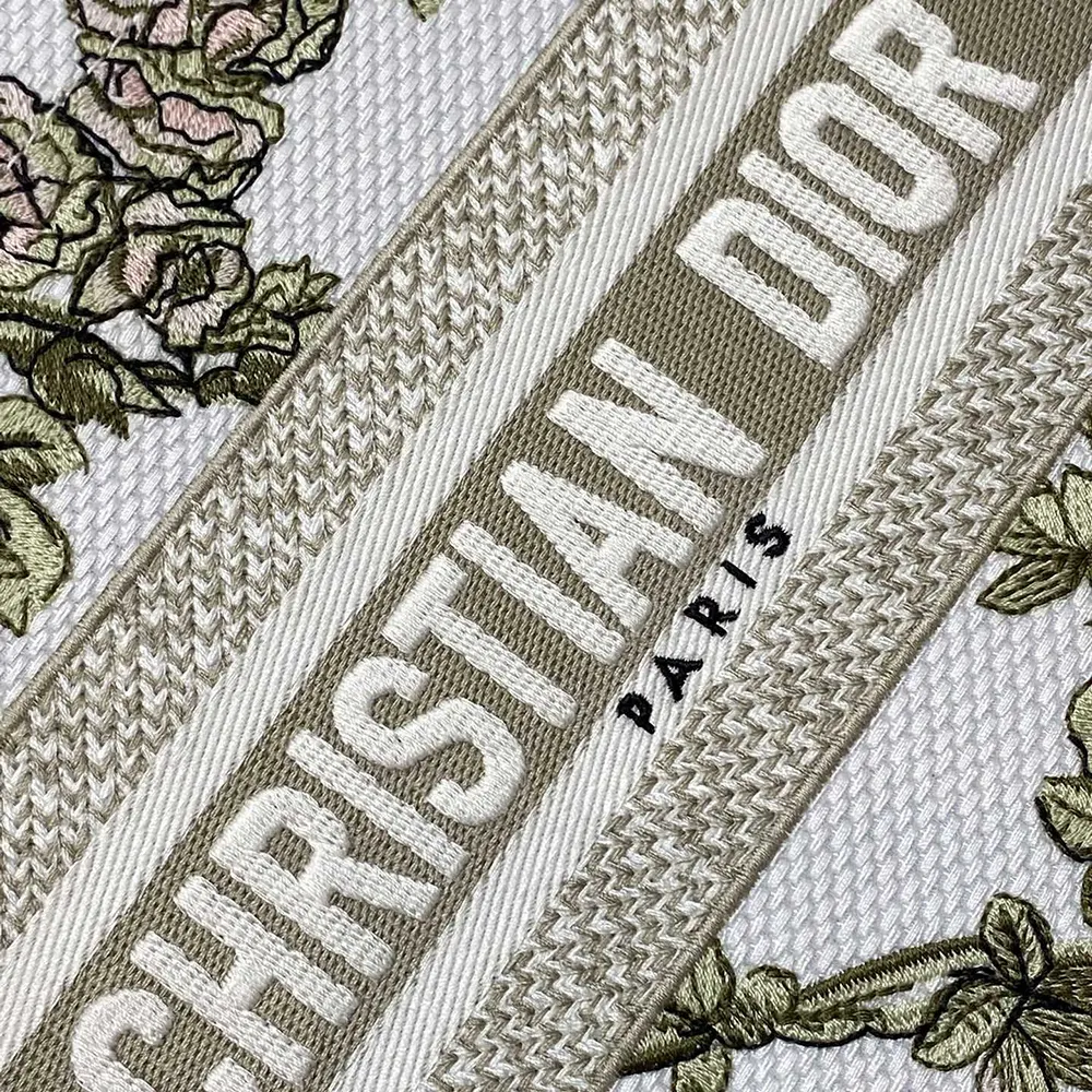 Dior Women Small Dior Book Tote Multicolor Amour de Roses Embroidery and Latte Calfskin - image 9
