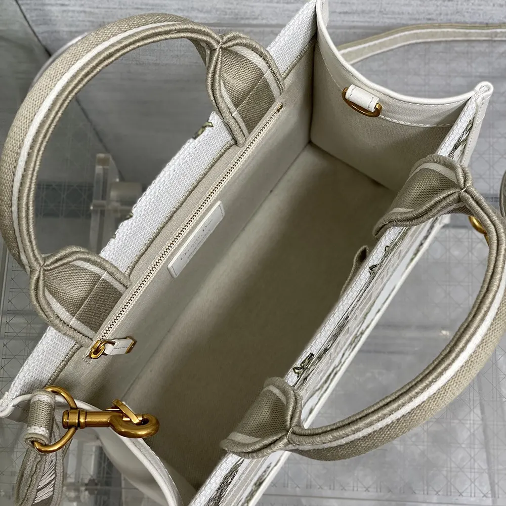 Dior Women Small Dior Book Tote Multicolor Amour de Roses Embroidery and Latte Calfskin - image 6