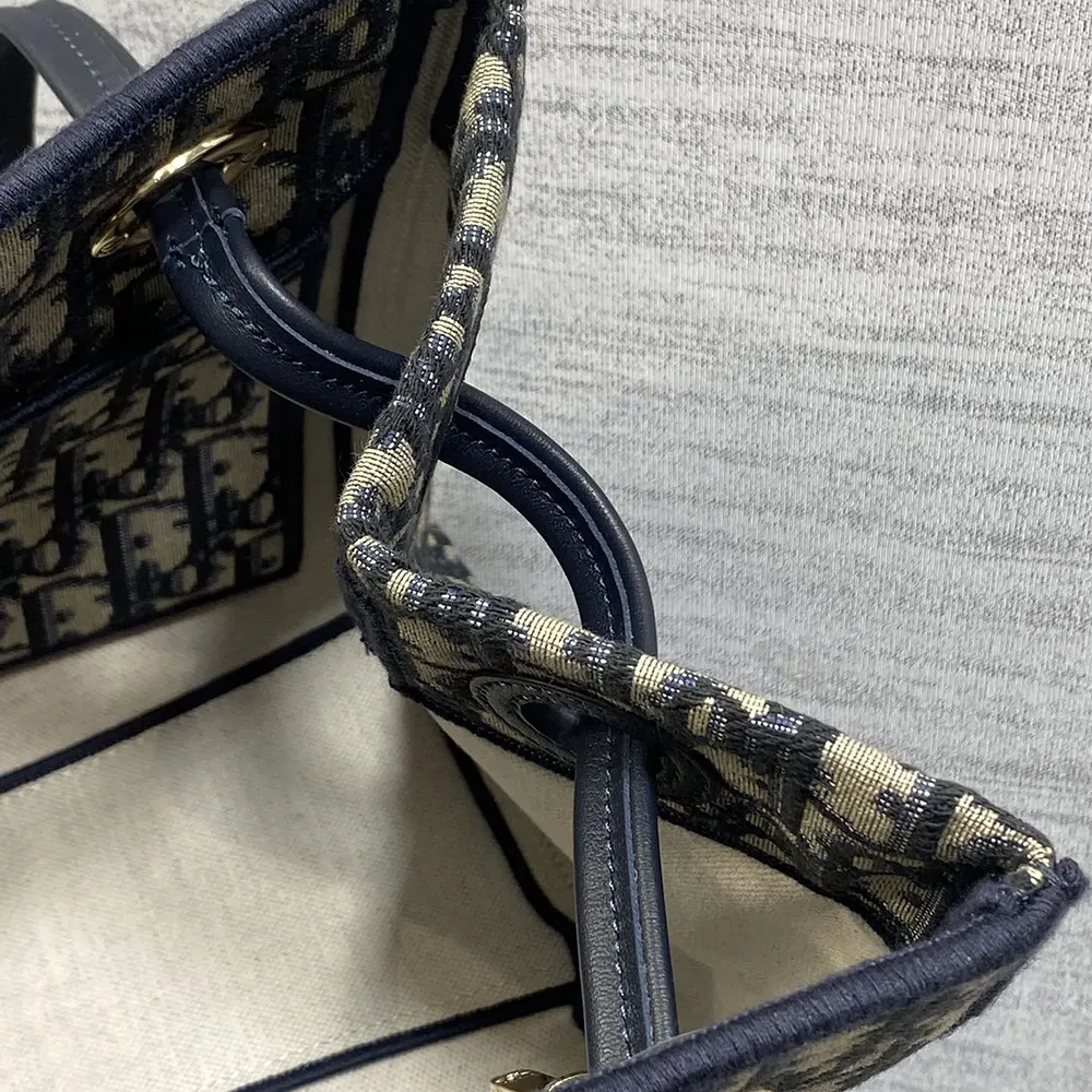 Dior Women Small Shopping Bag Blue Dior Oblique Jacquard - image 10