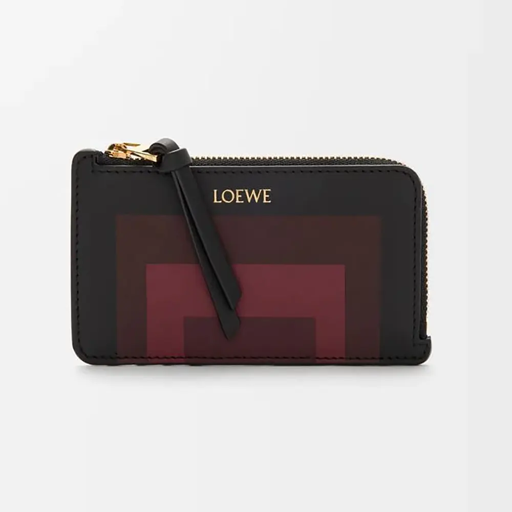 Front view of Loewe Unisex Coin Cardholder in black nappa calfskin