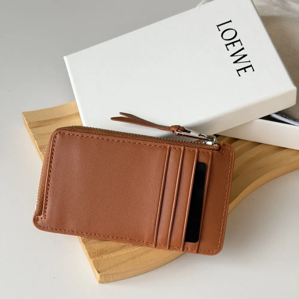 Loewe Unisex Coin Cardholder in Nappa Calfskin-Brown - image 5