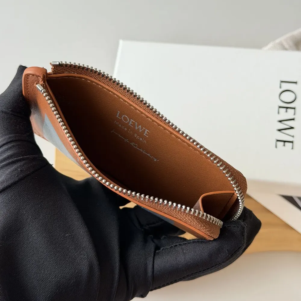 Loewe Unisex Coin Cardholder in Nappa Calfskin-Brown - image 7