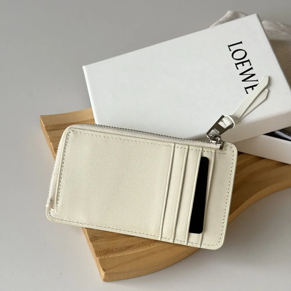 Loewe Unisex Coin Cardholder in Nappa Calfskin-White - image 5