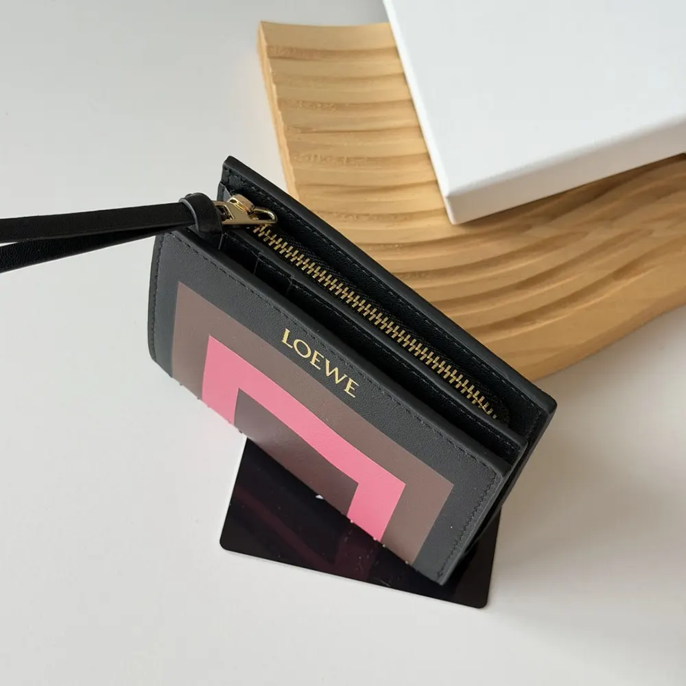 Loewe Unisex Compact Wallet in Nappa Calfskin-Black - image 5