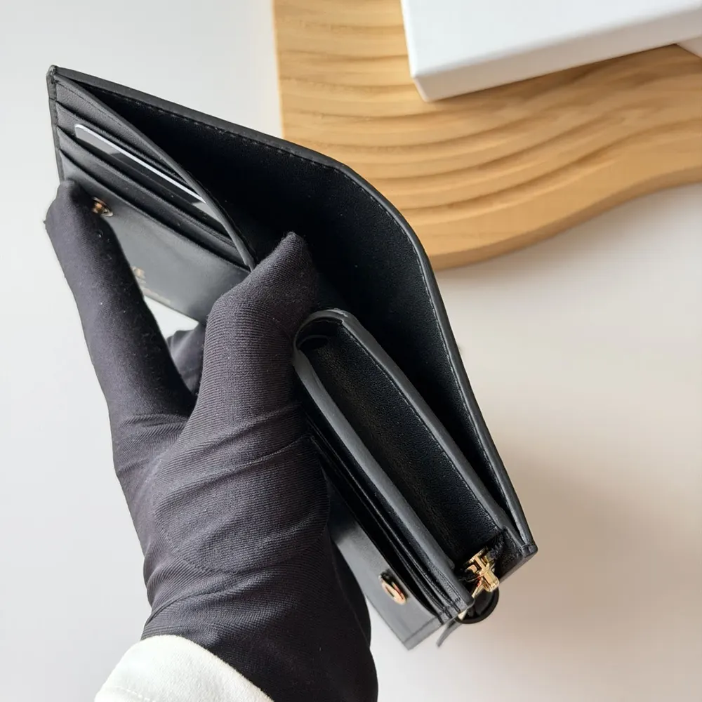 Loewe Unisex Compact Wallet in Nappa Calfskin-Black - image 7