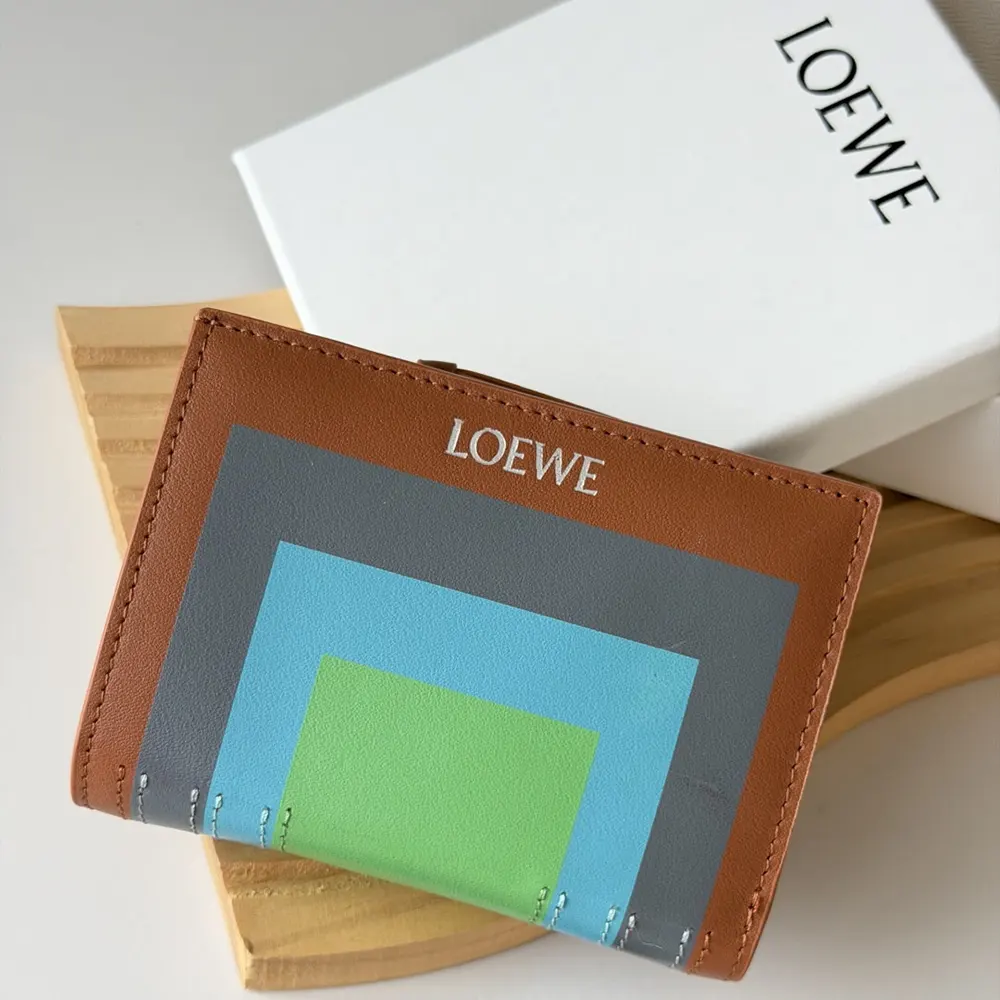 Loewe Unisex Compact Wallet in Nappa Calfskin-Brown - image 4