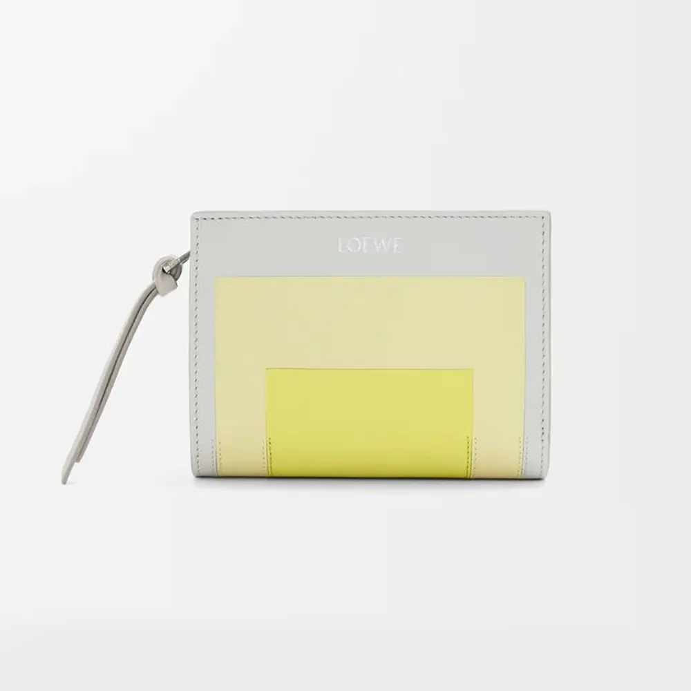 Front view of Loewe Unisex Compact Wallet in Nappa Calfskin-White