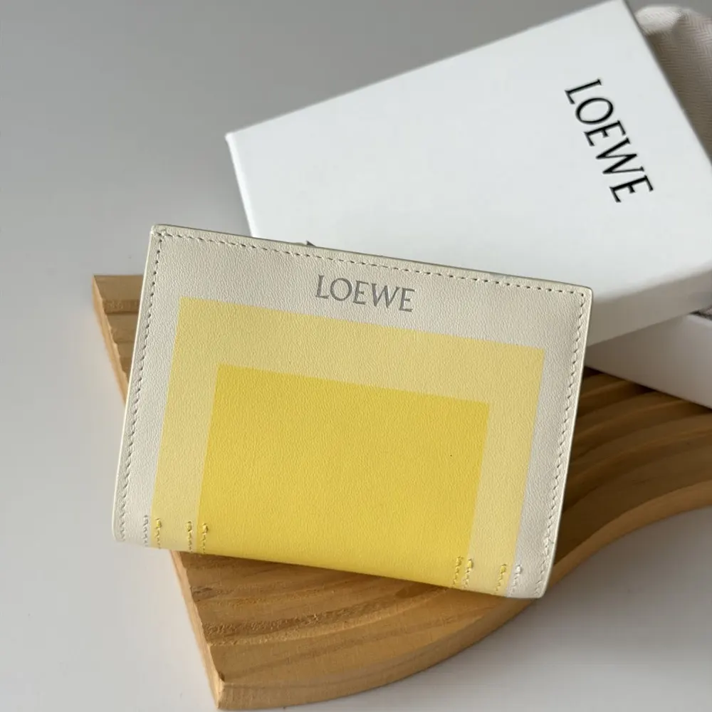 Loewe Unisex Compact Wallet in Nappa Calfskin-White - image 4