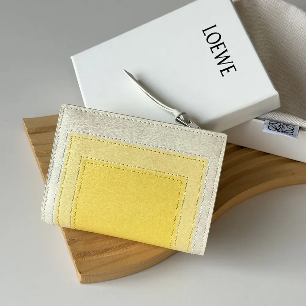 Side angle showing slim profile of Loewe Unisex Compact Wallet