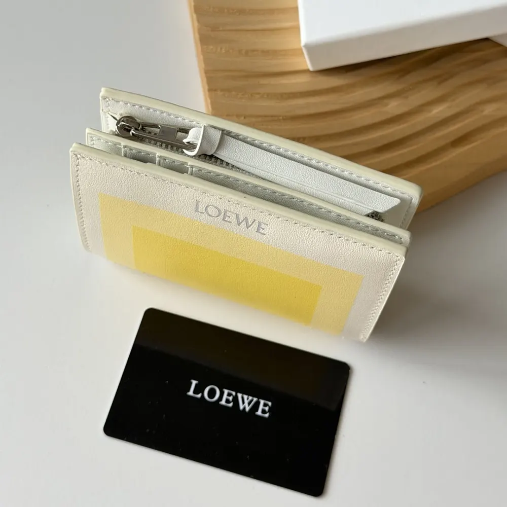 Loewe Unisex Compact Wallet in Nappa Calfskin-White - image 5