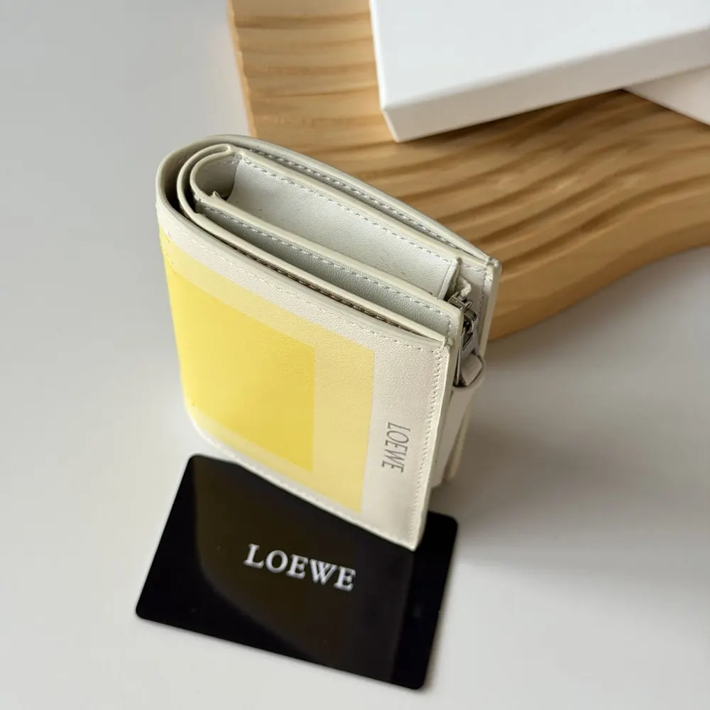 Loewe Unisex Compact Wallet in Nappa Calfskin-White - image 6