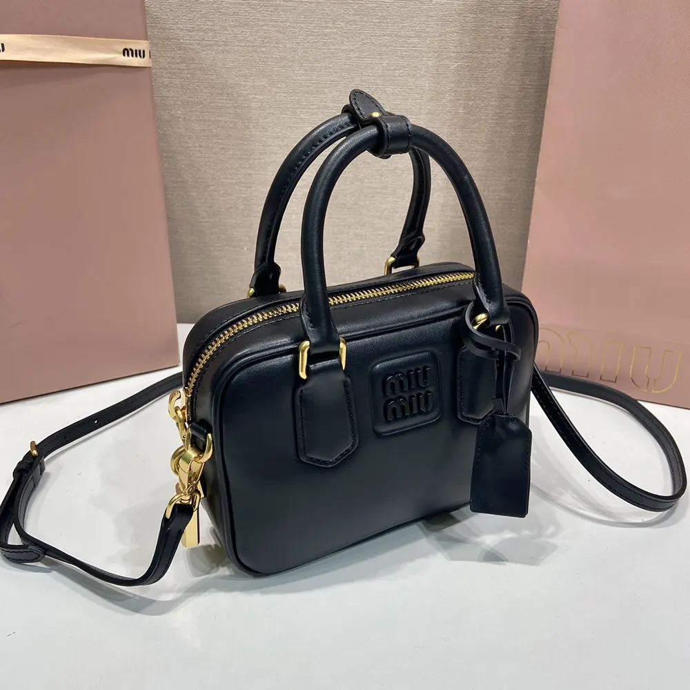 Miu Miu Women Arcadie Leather Bag-Black - image 4