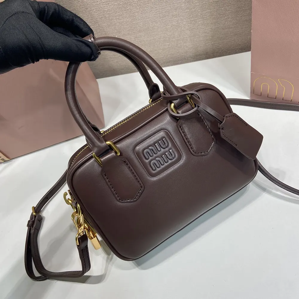 Miu Miu Women Arcadie Leather Bag-Bordeaux - image 4