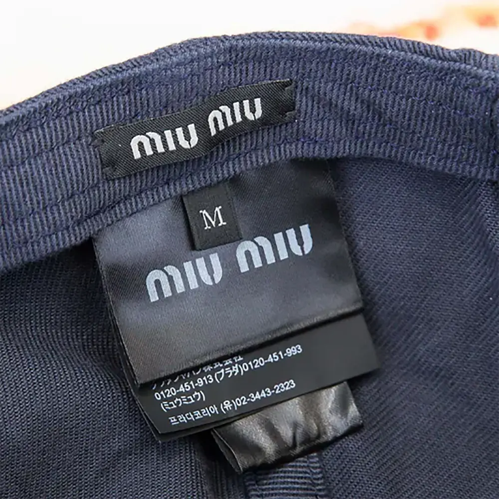 Miu Miu Women Denim Baseball Cap-Blue/Red - image 5
