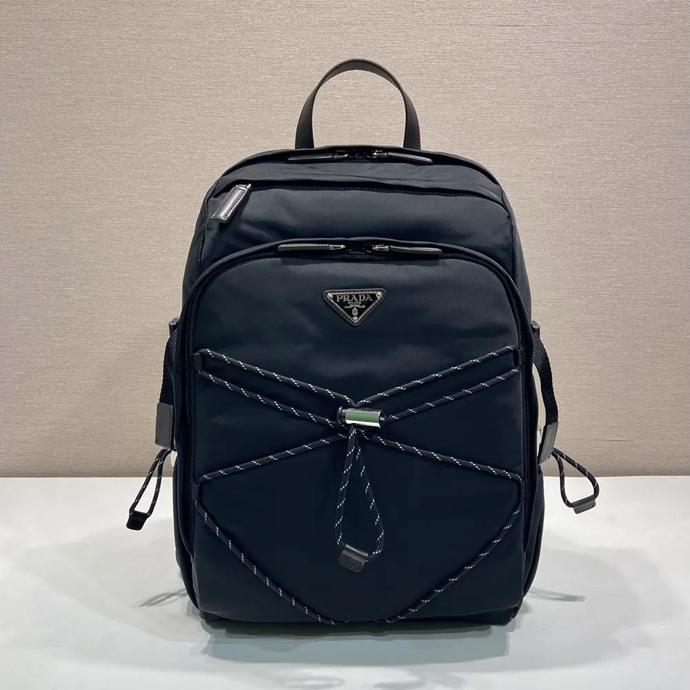 Close-up of silver hardware on Prada Unisex Speedrock Backpack