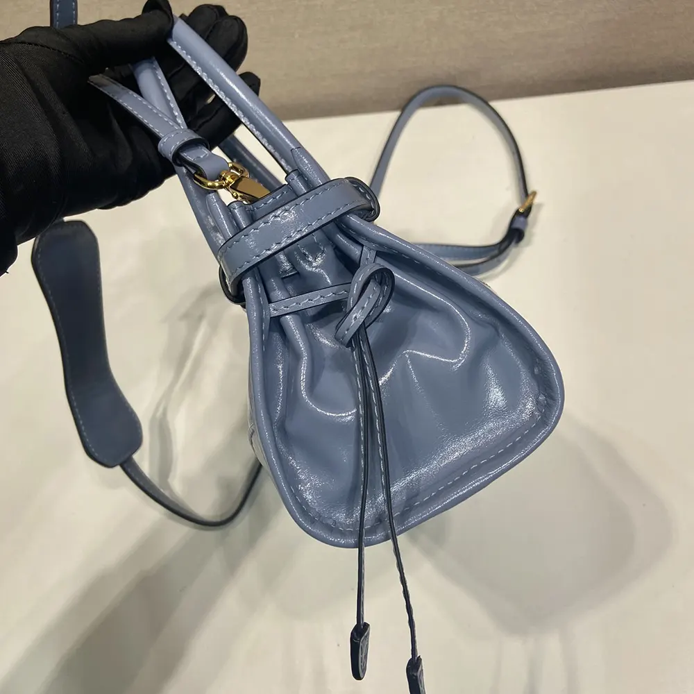 Prada Women Bonnie Leather Mini Handbag-Light Blue - image 6