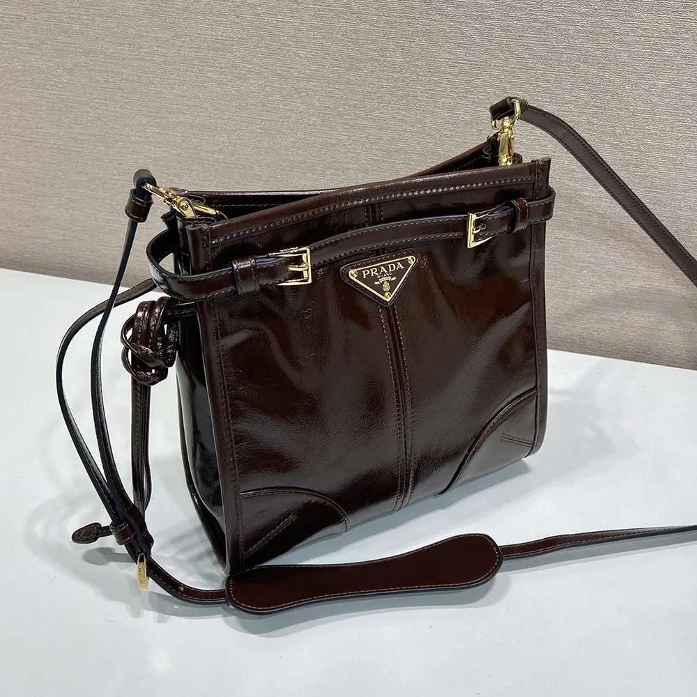 Prada Women Bonnie Leather Mini Shoulder Bag-Dark Brown - image 5