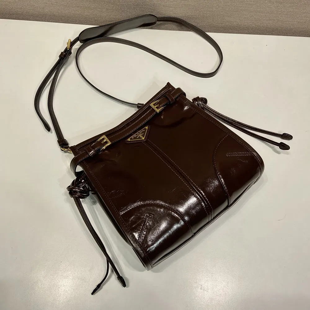 Prada Women Bonnie Leather Mini Shoulder Bag-Dark Brown - image 6