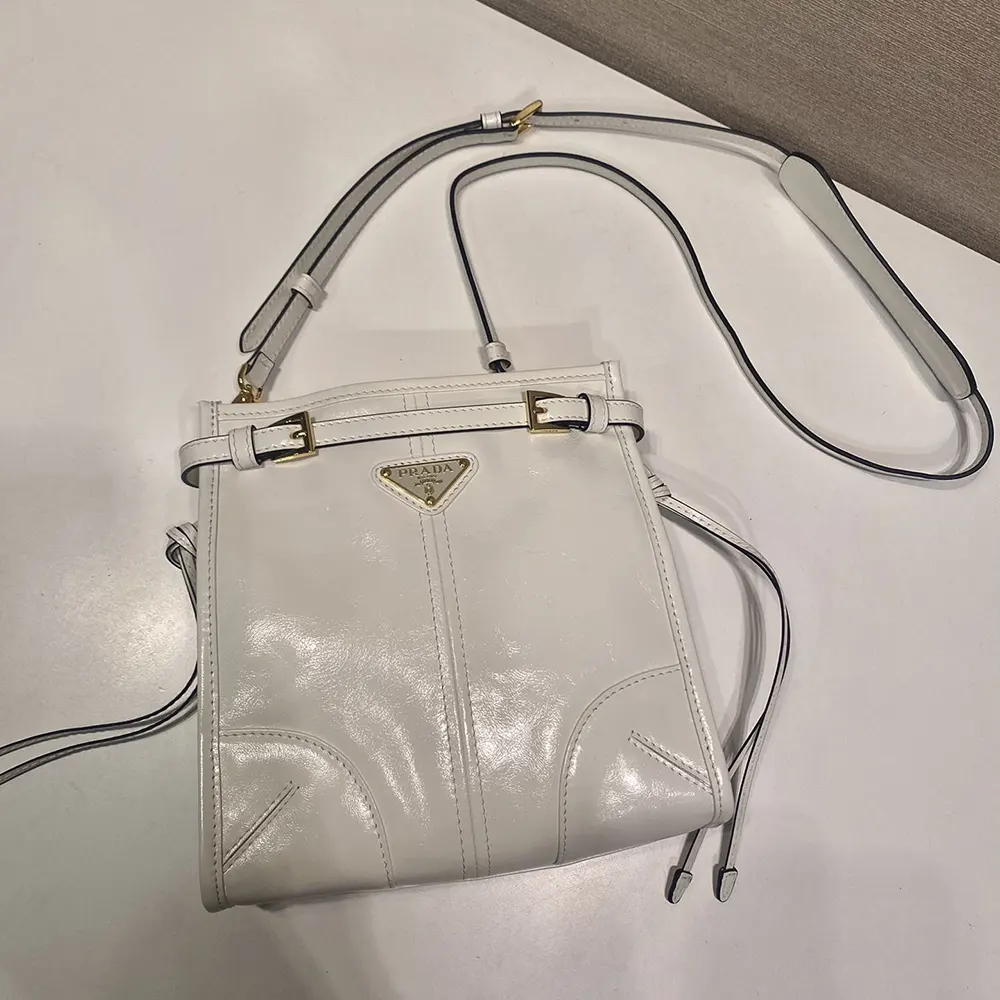 Prada Women Bonnie Leather Mini Shoulder Bag-White - image 6