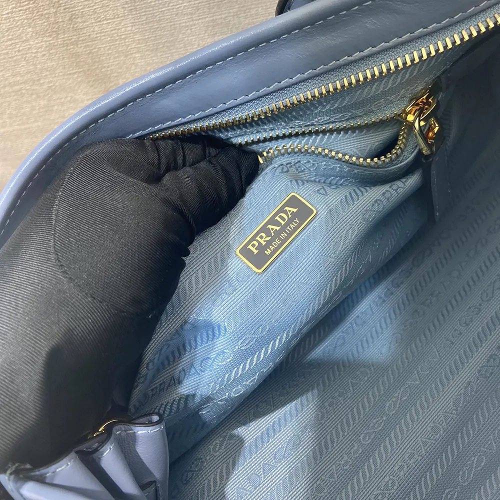Prada Women Bonnie Medium Leather Handbag-Light Blue - image 9