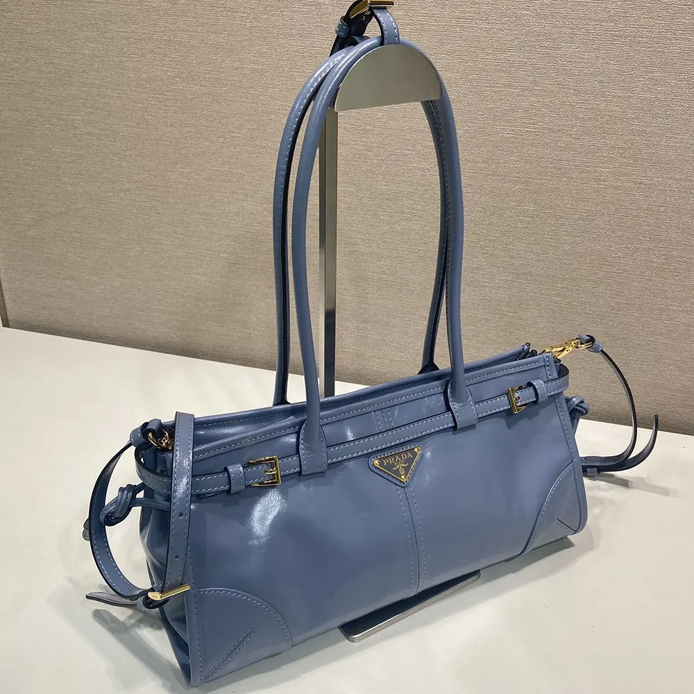 Prada Women Bonnie Medium Leather Handbag-Light Blue - image 5