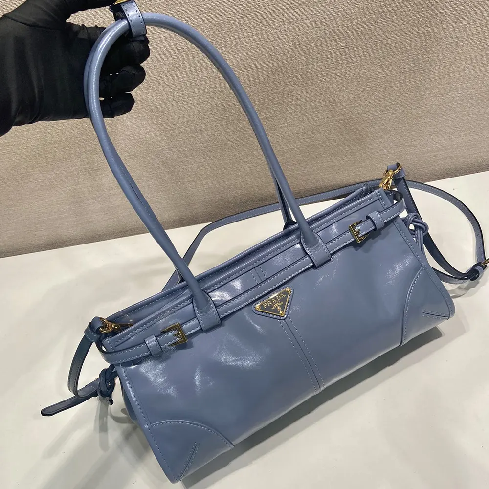 Prada Women Bonnie Medium Leather Handbag-Light Blue - image 4