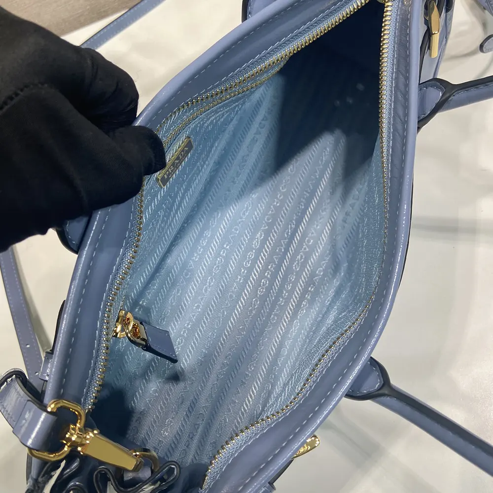 Prada Women Bonnie Medium Leather Handbag-Light Blue - image 8