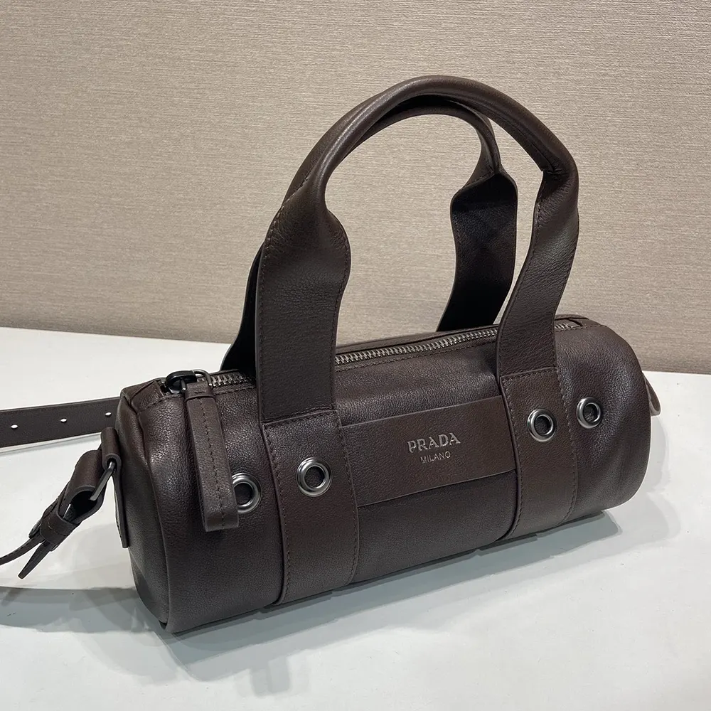 Prada Women Route Large Leather Top-Handle Bag-Cocoa Brown - image 4