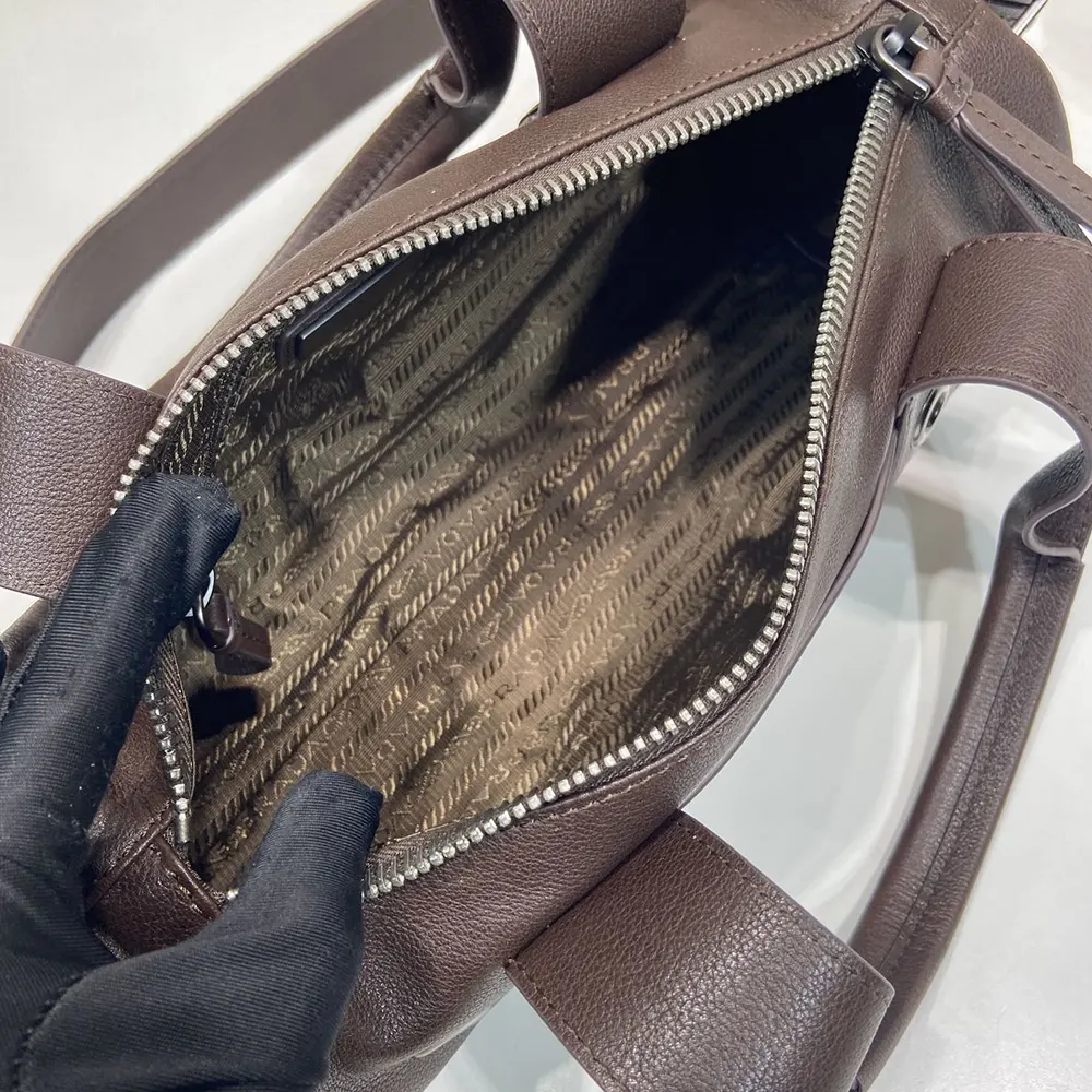 Prada Women Route Large Leather Top-Handle Bag-Cocoa Brown - image 9