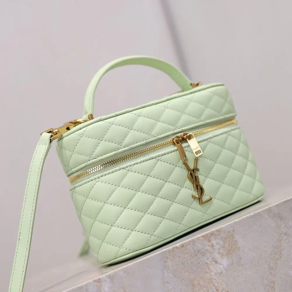 Saint Laurent YSL Women Gaby Vanity Bag In Lambskin-Aqua - image 5