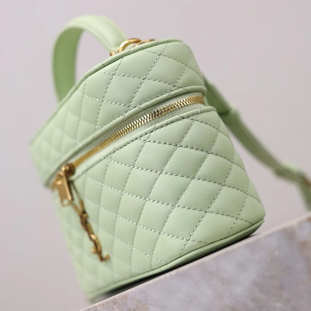 Saint Laurent YSL Women Gaby Vanity Bag In Lambskin-Aqua - image 7
