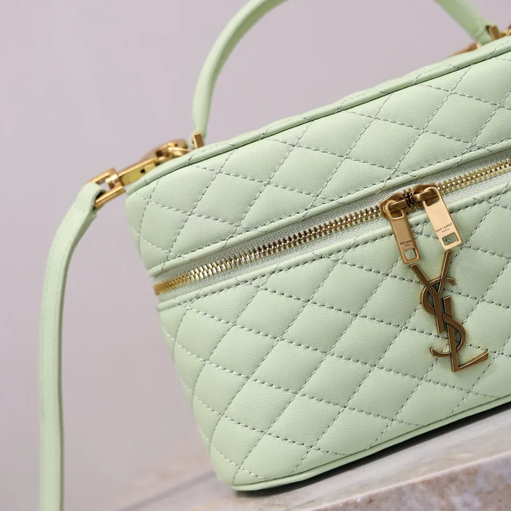 Saint Laurent YSL Women Gaby Vanity Bag In Lambskin-Aqua - image 6