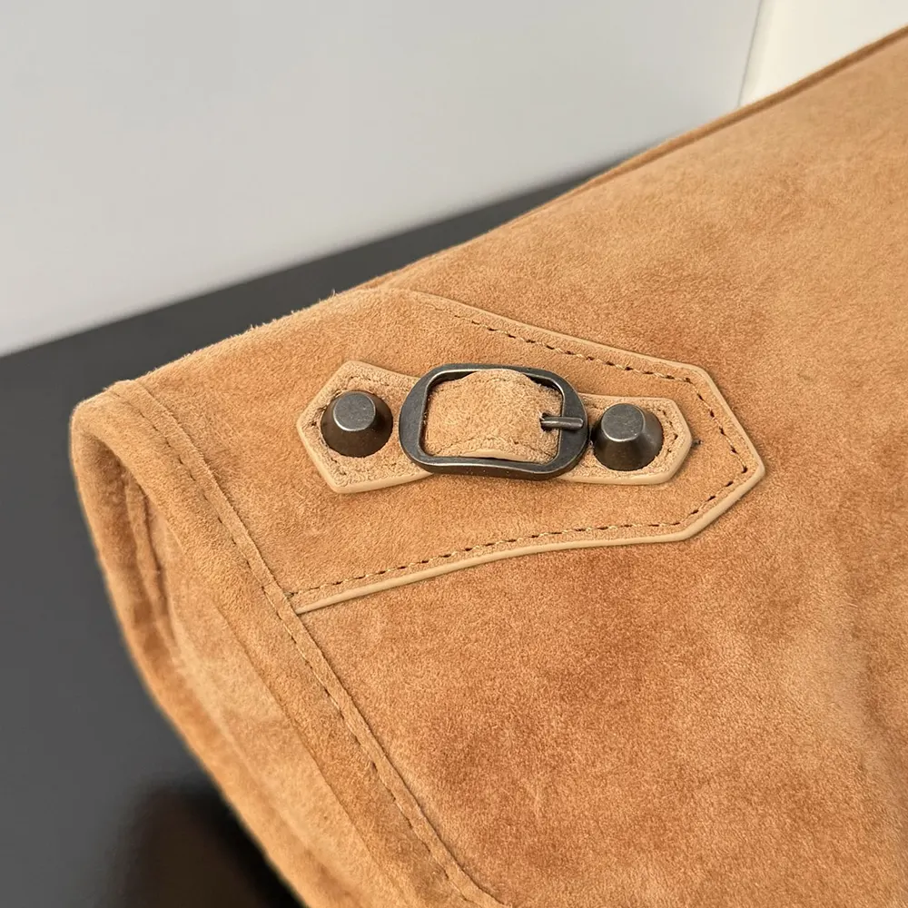 Balenciaga Women Le City Bag Small in Camel Suede Calfskin - image 5