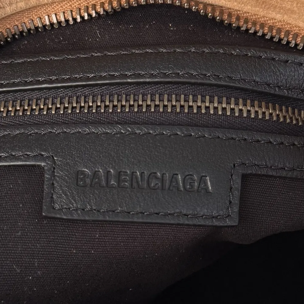 Balenciaga Women Le City Bag Small in Camel Suede Calfskin - image 10
