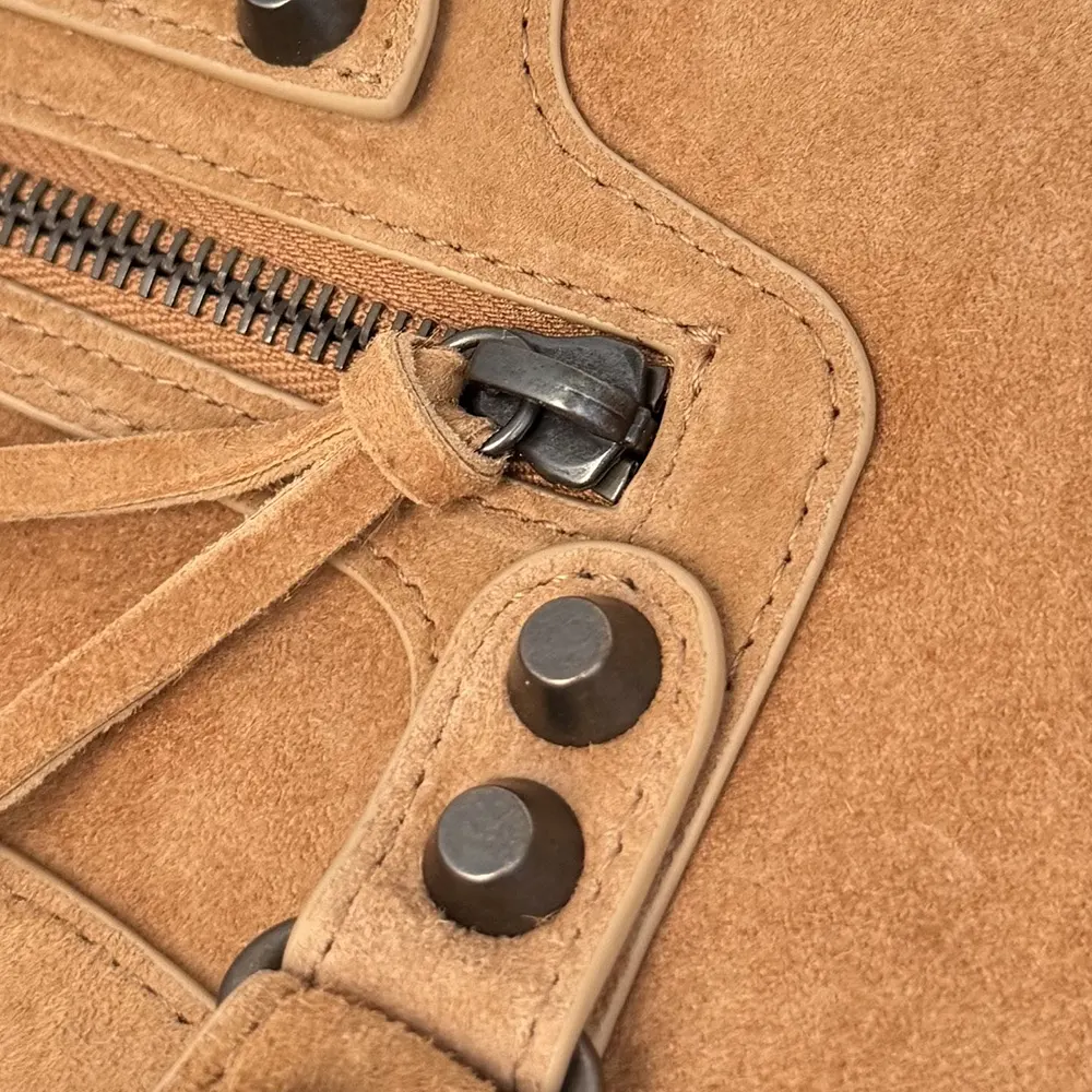 Balenciaga Women Le City Bag Small in Camel Suede Calfskin - image 7