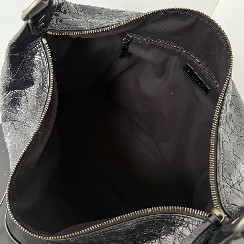 Balenciaga Women Le City Hobo Bag Medium in Black Arena Lambskin Brass Hardware - image 8