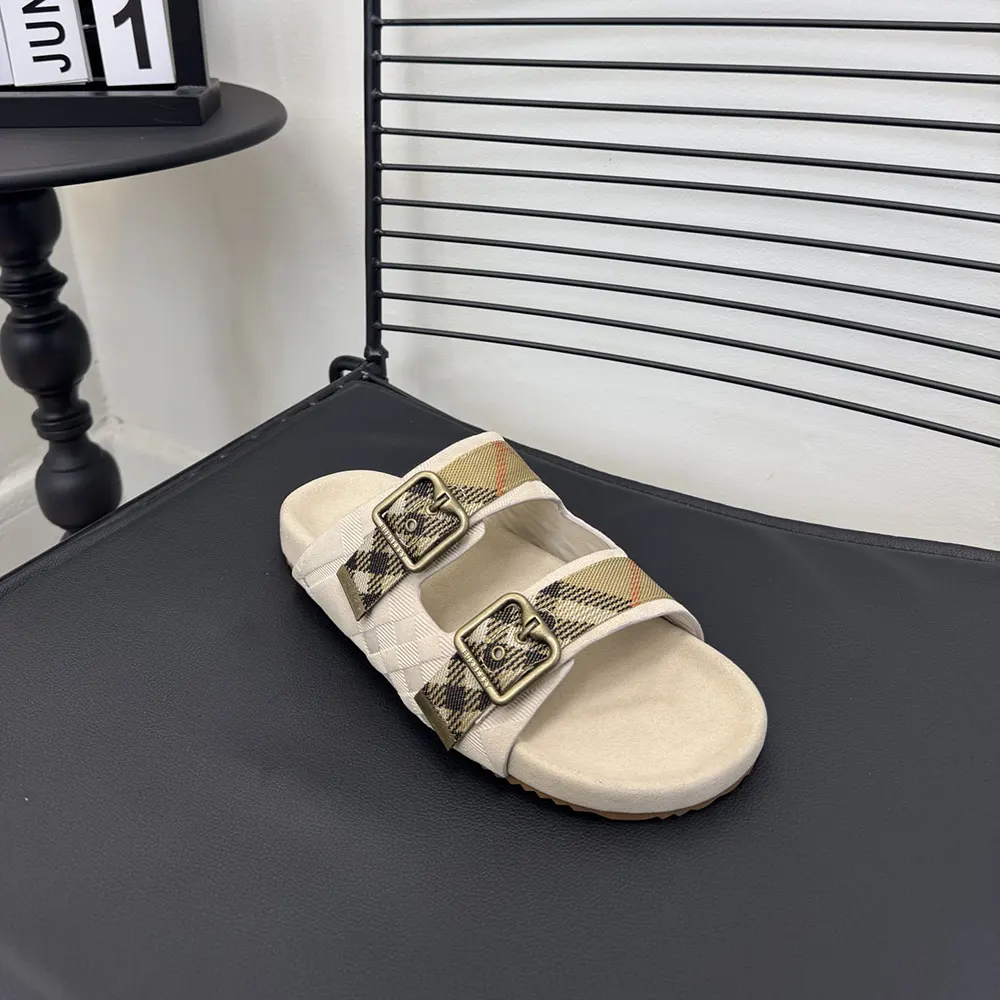 Burberry Unisex Check Suede Urchin Sandals - image 4