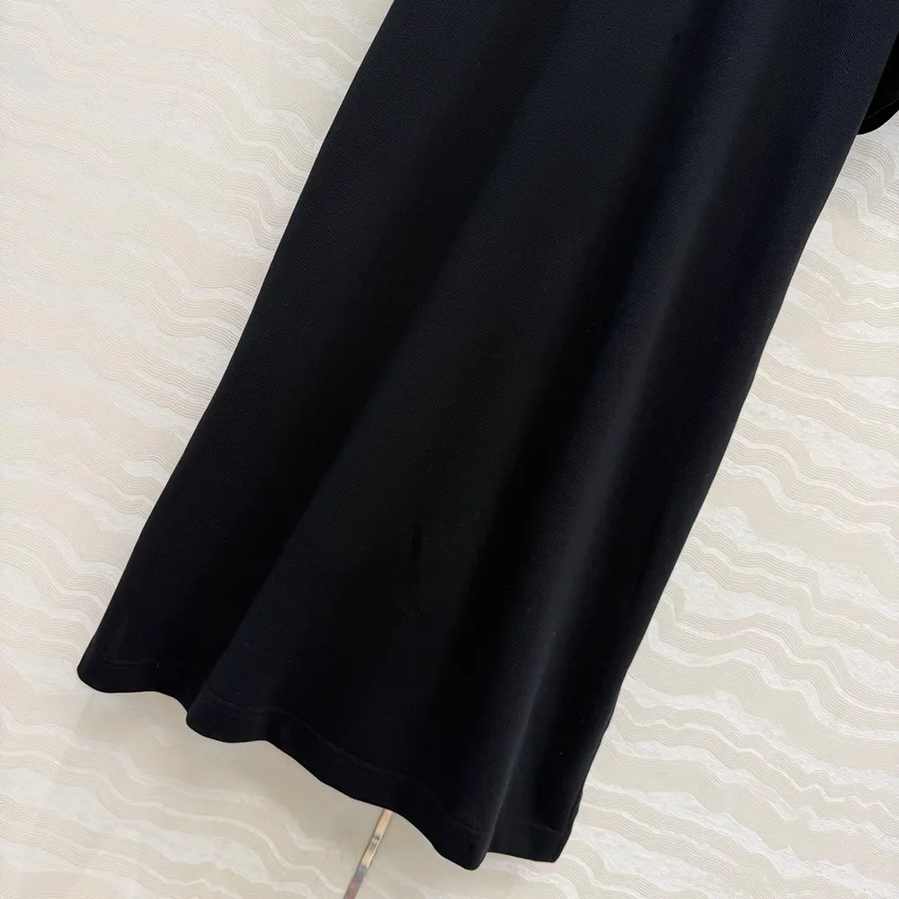 Burberry Women Check Collar Cotton Polo Shirt Dress-Black - image 8