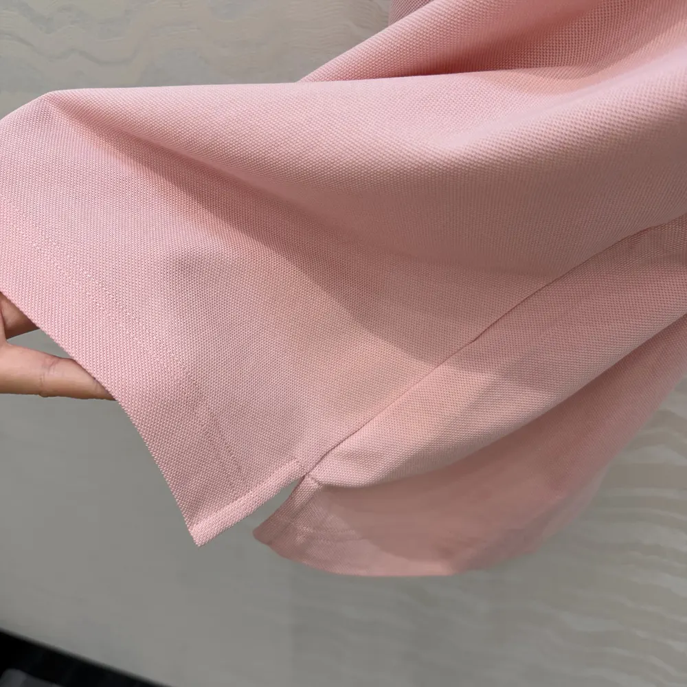 Burberry Women Check Collar Cotton Polo Shirt Dress-Pink - image 8