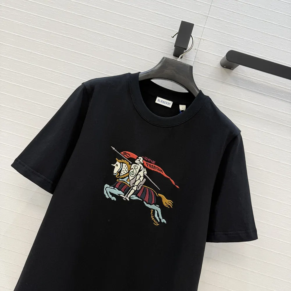 Burberry Women Crystal EKD Cotton T-shirt-Black - image 4