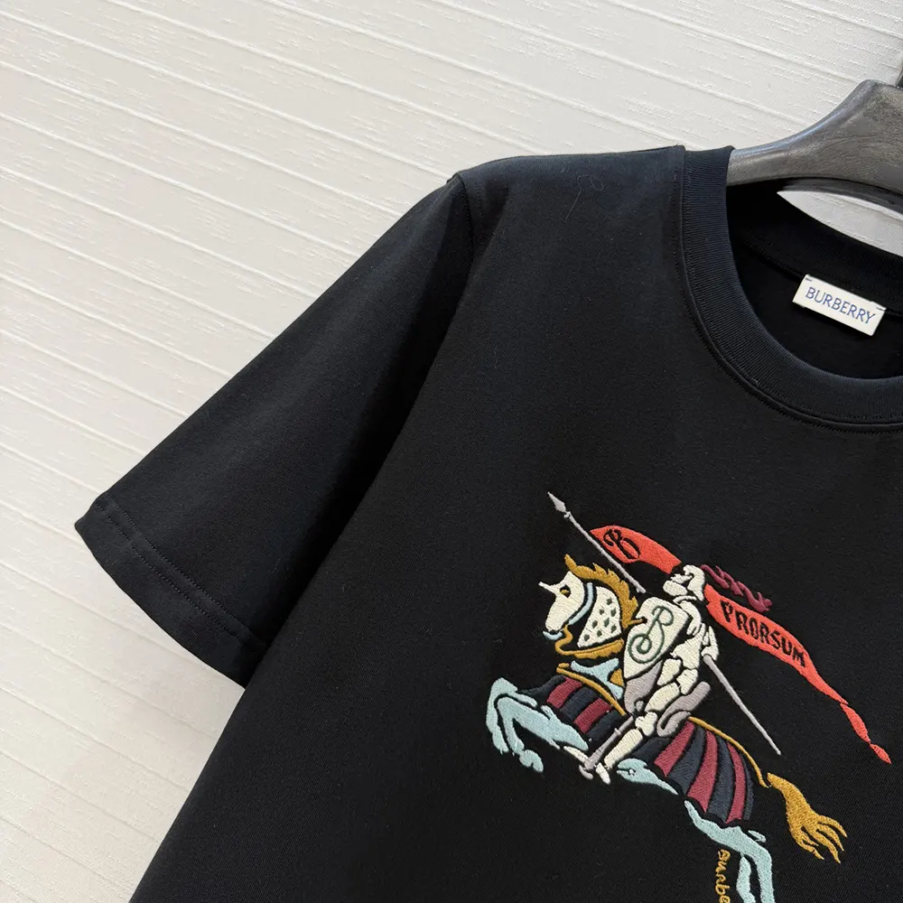Burberry Women Crystal EKD Cotton T-shirt-Black - image 5