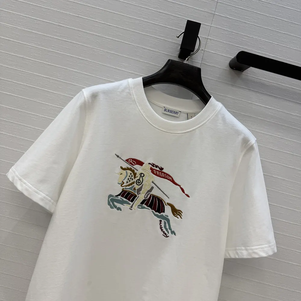 Burberry Women Crystal EKD Cotton T-shirt-White - image 4