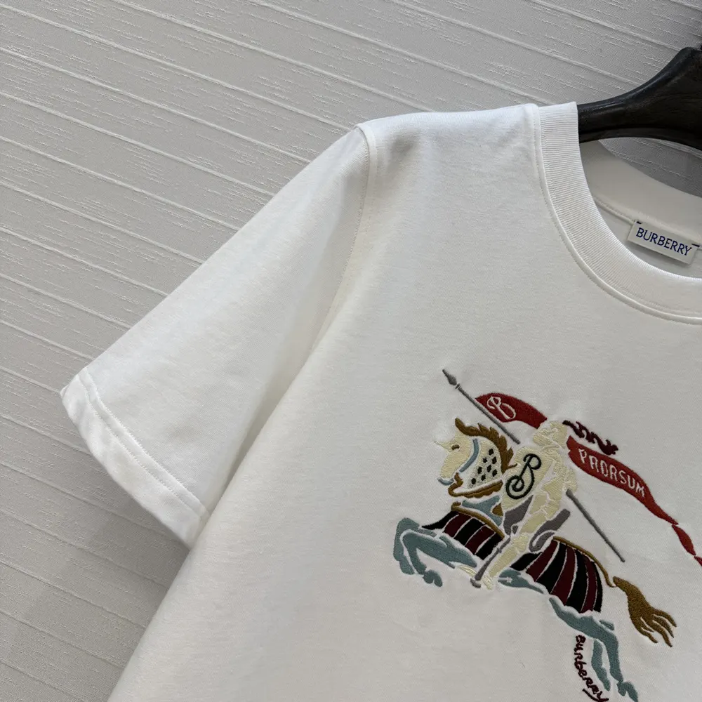 Burberry Women Crystal EKD Cotton T-shirt-White - image 6