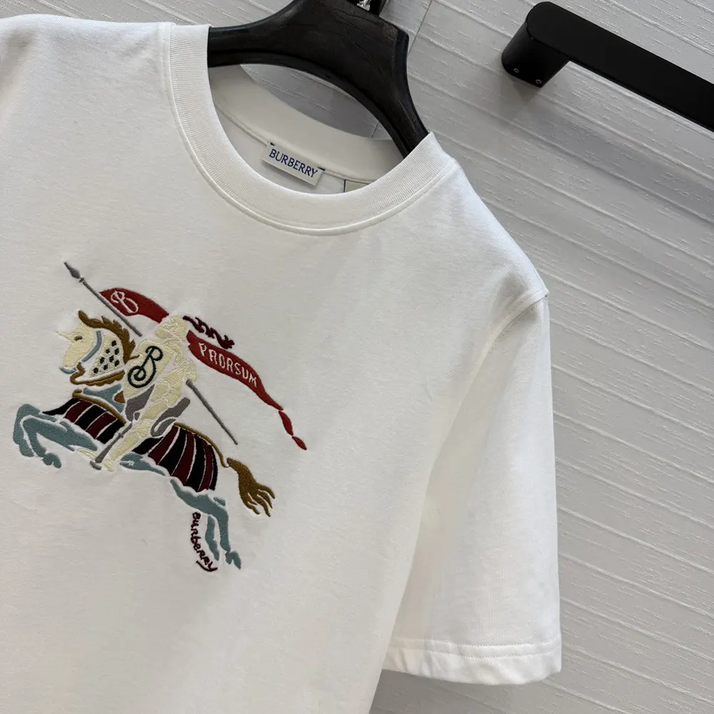 Burberry Women Crystal EKD Cotton T-shirt-White - image 5