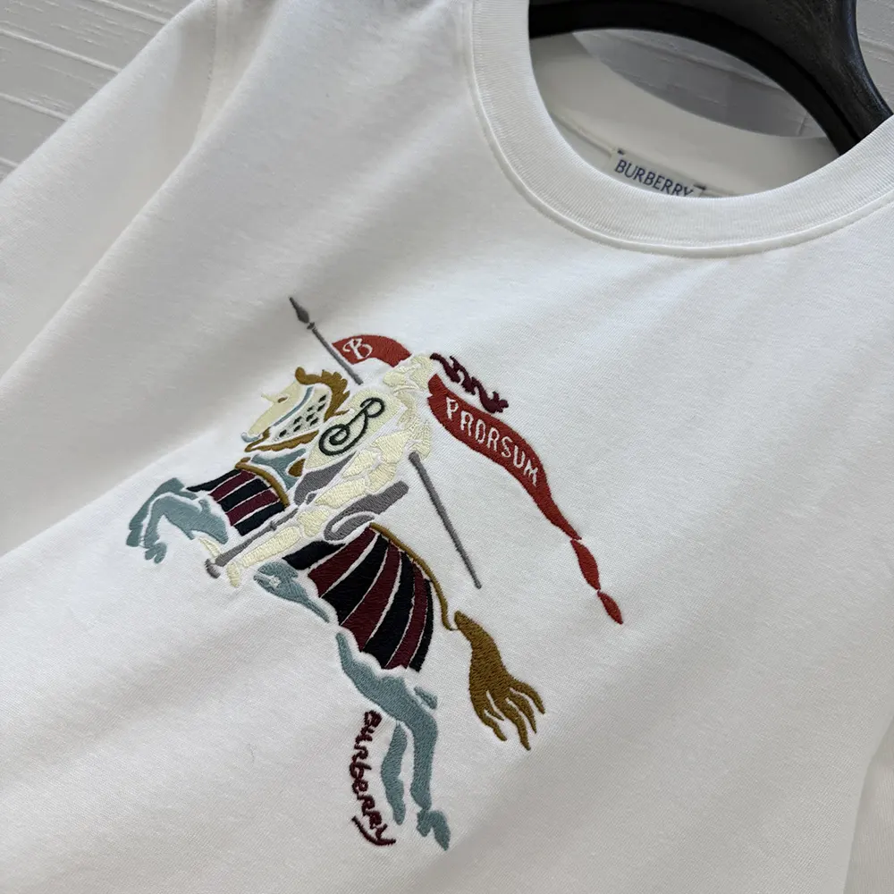 Burberry Women Crystal EKD Cotton T-shirt-White - image 7
