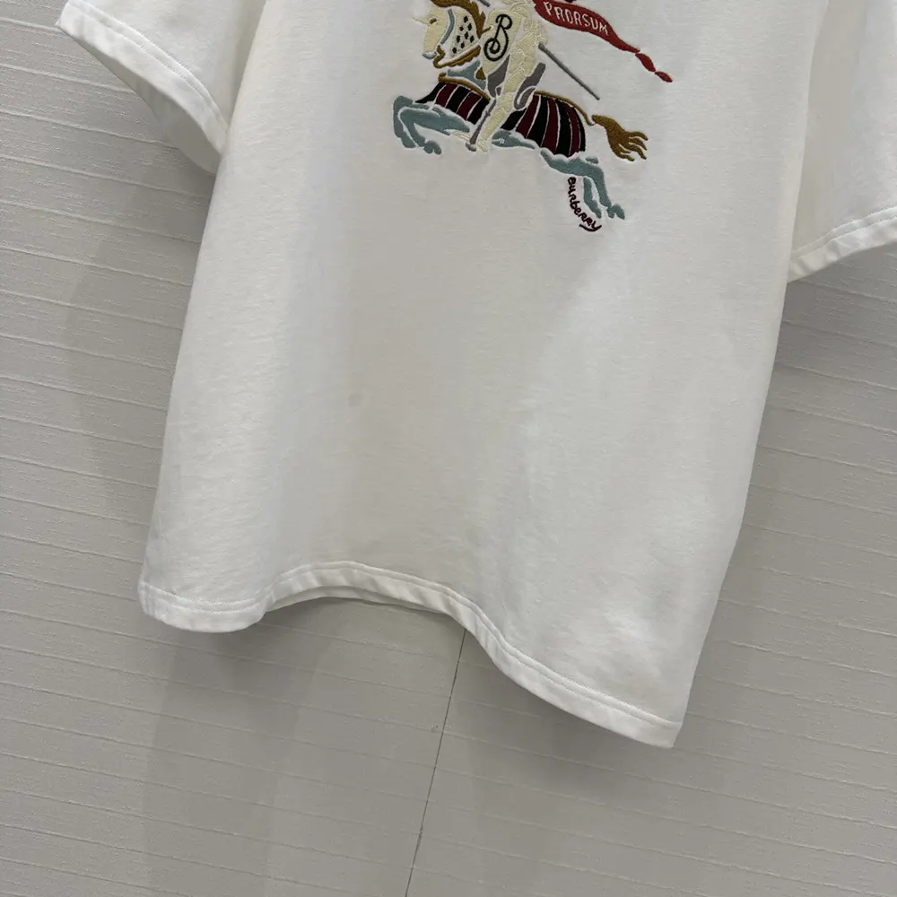 Burberry Women Crystal EKD Cotton T-shirt-White - image 8