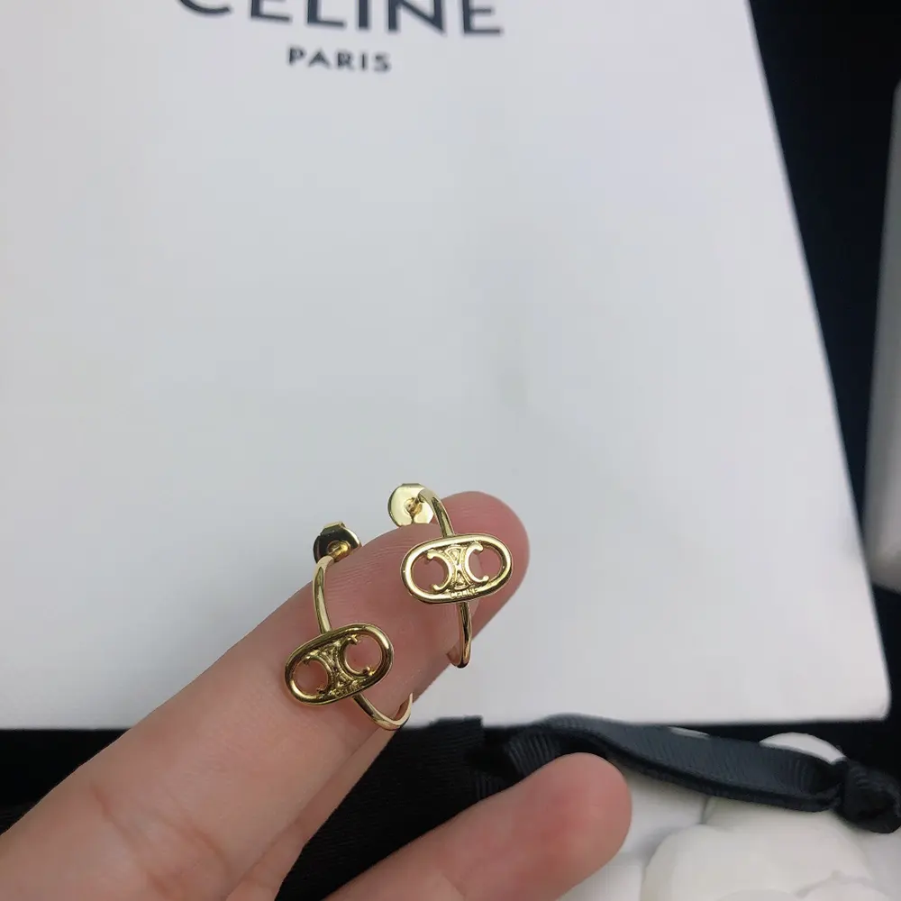 Celine Women Maillon Triomphe Hoops in Yellow Gold - image 9
