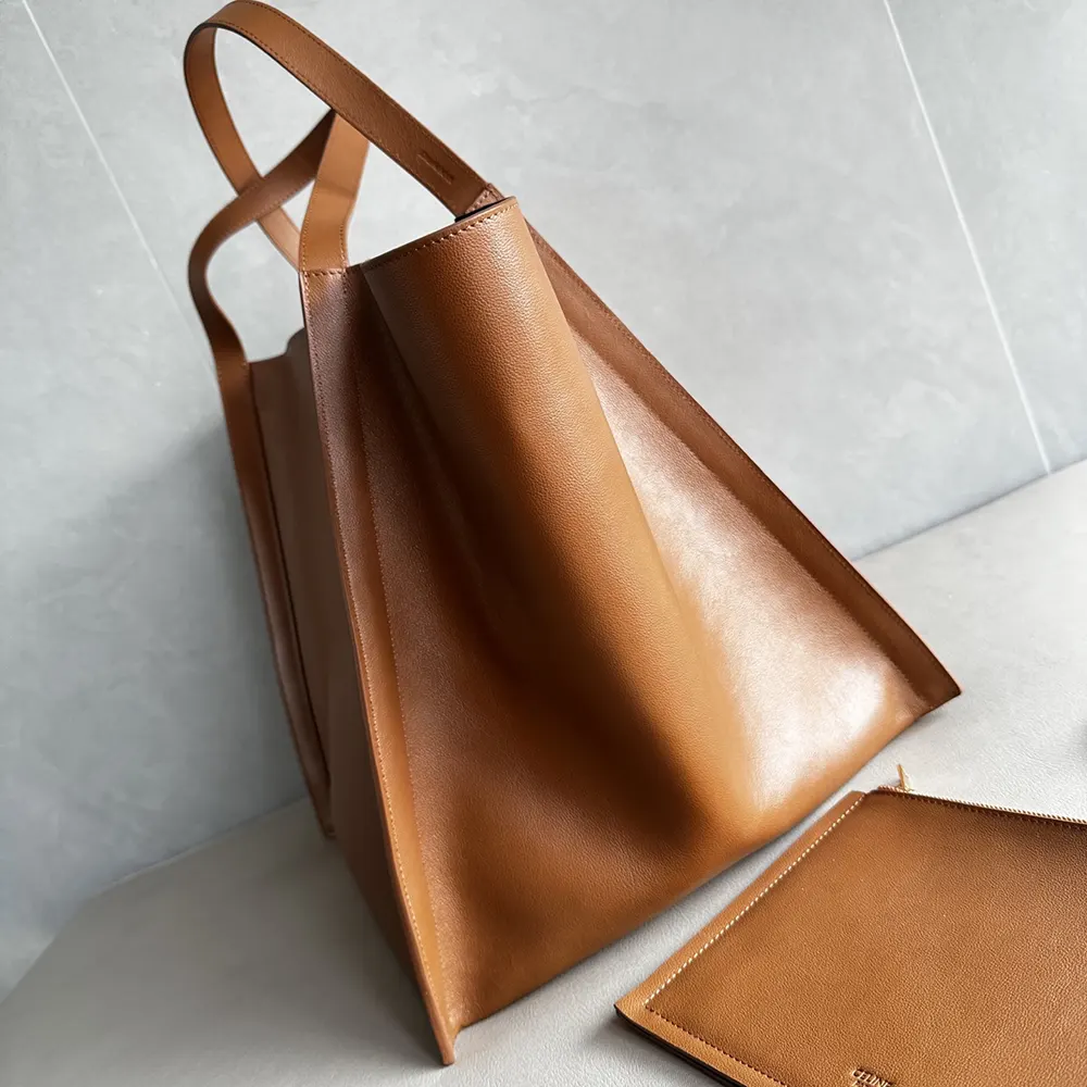 Celine Women Medium Cube Bag In Supple Calfskin-Brown - image 4