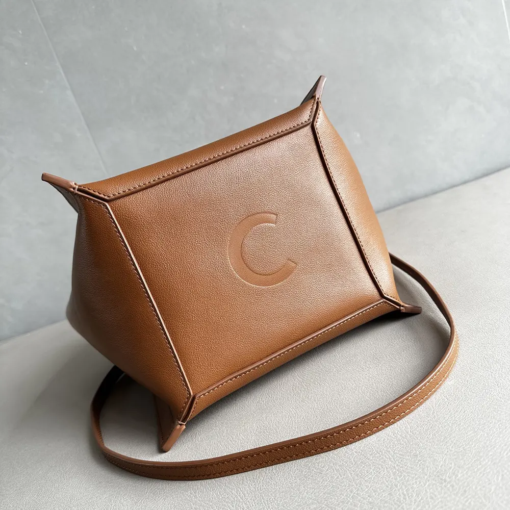 Celine Women Medium Cube Bag In Supple Calfskin-Brown - image 5