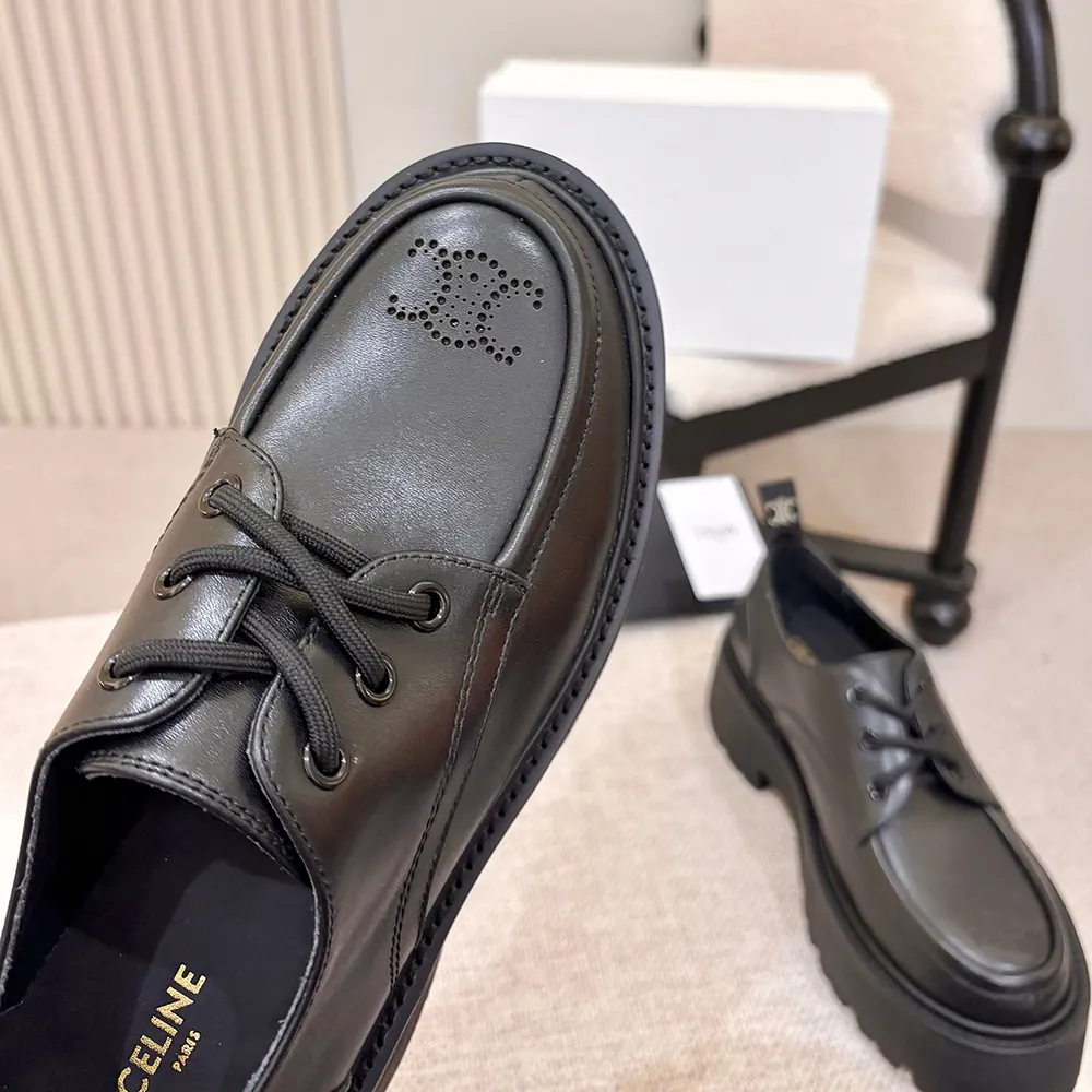 Celine Women Triomphe Derbies in Shiny Bull-Black - image 8